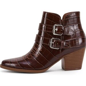 PiePieBuy Side Zipper Ankle Boots Chunky Stacked Low Heel Size 9